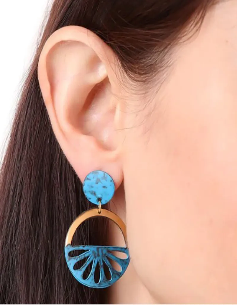 Daughters Of The Ganges Devi Earrings in Blue-1